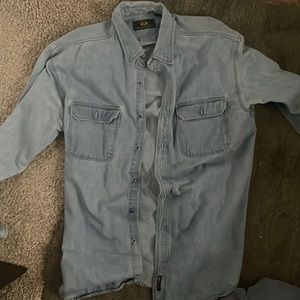 Vintage Route 66 denim button up L